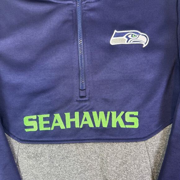 Seahawks Half Zip Pullover Sweatshirt  Youth Large Kids Boys Jacket Football - Picture 3 of 7